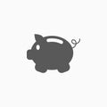 Piggy bank icon, money, finance, piggy, pork