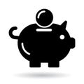 Piggy bank icon black Royalty Free Stock Photo