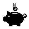 Piggy bank icon. Vector symbol on white background Royalty Free Stock Photo