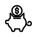 Piggy Bank icon or logo isolated sign symbol vector illustration Royalty Free Stock Photo