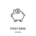 piggy bank icon vector from business collection. Thin line piggy bank outline icon vector illustration. Linear symbol for use on