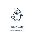 piggy bank icon vector from finance and money collection. Thin line piggy bank outline icon vector illustration Royalty Free Stock Photo