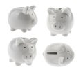 Piggy bank isolated without shadow clipping path Royalty Free Stock Photo
