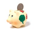 Piggy bank isolated on white background Royalty Free Stock Photo
