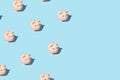 piggy bank izometric pattern on bright light blue background