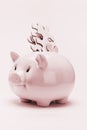 Piggy bank and jigsaw puzzles financial disarray