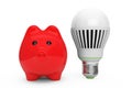 Piggy Bank with Light Bulb Royalty Free Stock Photo