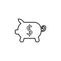 piggy bank line icon. Element of bankig icon for mobile concept and web apps. Thin line piggy bank icon can be used for web and Royalty Free Stock Photo