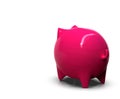 Piggy bank looks into distance. 3D illustration