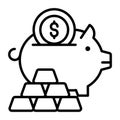 piggy bank, money, banking, Saving money, Premium quality vector illustration concept. line icon Royalty Free Stock Photo