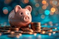 piggy bank money coins saving, financial investment and budget concept, . generative ai Royalty Free Stock Photo