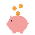 Piggy bank money icon on white background. flat style. piggy bank icon for your web site design, logo, app, UI. piggy bank with Royalty Free Stock Photo