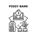 Piggy Bank Money Vector Concept Black Illustration Royalty Free Stock Photo