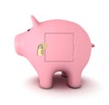 Piggy bank with padlock Royalty Free Stock Photo