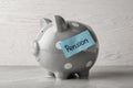 Piggy bank and paper with word PENSION Royalty Free Stock Photo