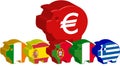 Piggy bank piigs euro Royalty Free Stock Photo