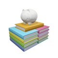 Piggy Bank on a Pile Stack of Books Royalty Free Stock Photo