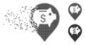 Piggy Bank Pointer Disintegrating Pixel Icon