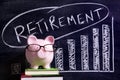 Piggy Bank retirement plan pension fund growth Royalty Free Stock Photo