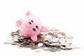 Piggy Bank Rolls in Change Royalty Free Stock Photo