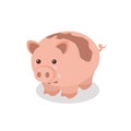 Piggy bank sad with a big crack, a fault - crying, upset