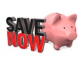 Piggy Bank Save Now Royalty Free Stock Photo