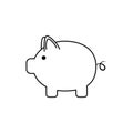 Piggy bank saving money business financial line style icon