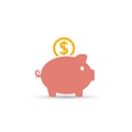 Piggy bank saving money icon