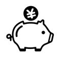 Piggy bank, saving money, investment, cash icon illustration JPY / Japanese yen