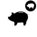 Piggy bank - saving money vector icon Royalty Free Stock Photo