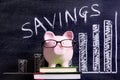 Piggy Bank with savings investment growth plan Royalty Free Stock Photo