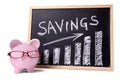 Piggy Bank with savings chart Royalty Free Stock Photo