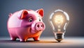 Piggy bank with savings deposits for a start-up idea Royalty Free Stock Photo