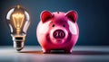 Piggy bank with savings deposits for a start-up idea Royalty Free Stock Photo