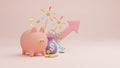 Piggy bank and savings money managment concept Royalty Free Stock Photo