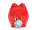 Piggy bank secured with combination lock Royalty Free Stock Photo