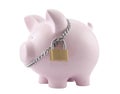 Piggy bank secured with padlock Royalty Free Stock Photo