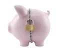 Piggy bank secured with padlock Royalty Free Stock Photo
