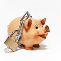 Piggy bank secured with padlock Royalty Free Stock Photo