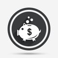 Piggy bank sign icon. Moneybox symbol.