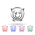 Piggy bank sketch style multi color icon. Simple thin line, outline vector of banking icons for ui and ux, website or mobile Royalty Free Stock Photo