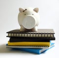 Piggy Bank on Stack of books Royalty Free Stock Photo