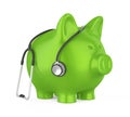 Piggy Bank and Stethoscope Isolated