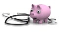 Piggy bank and stethoscope Royalty Free Stock Photo