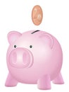 Piggy bank two euro cent Royalty Free Stock Photo