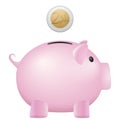 Piggy bank two euro