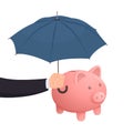 Piggy bank under an umbrella Royalty Free Stock Photo