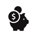 Piggy bank vector icon illustration, EPS10. Royalty Free Stock Photo