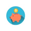 Piggy bank vector icon logo Royalty Free Stock Photo