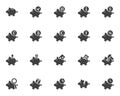 Piggy bank vector icons set Royalty Free Stock Photo